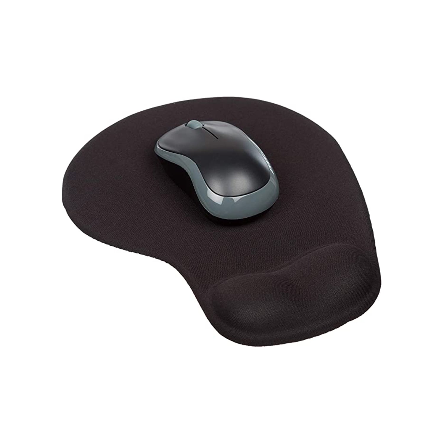 Mouse pad with wrist rest, designed for reducing strain during use Mouse pad with wrist rest, designed for reducing strain during use